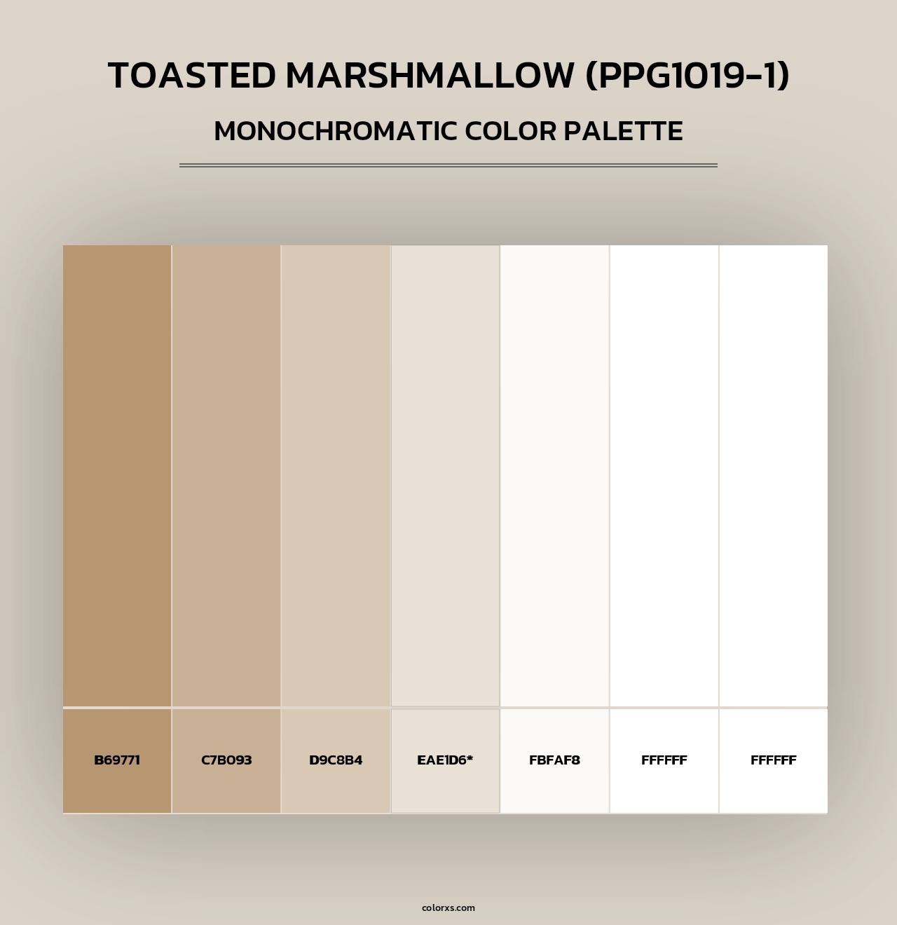 Toasted Marshmallow (PPG1019-1) - Monochromatic Color Palette