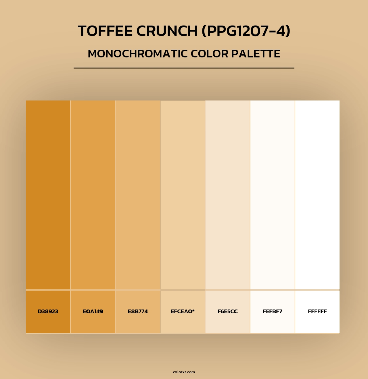 Toffee Crunch (PPG1207-4) - Monochromatic Color Palette