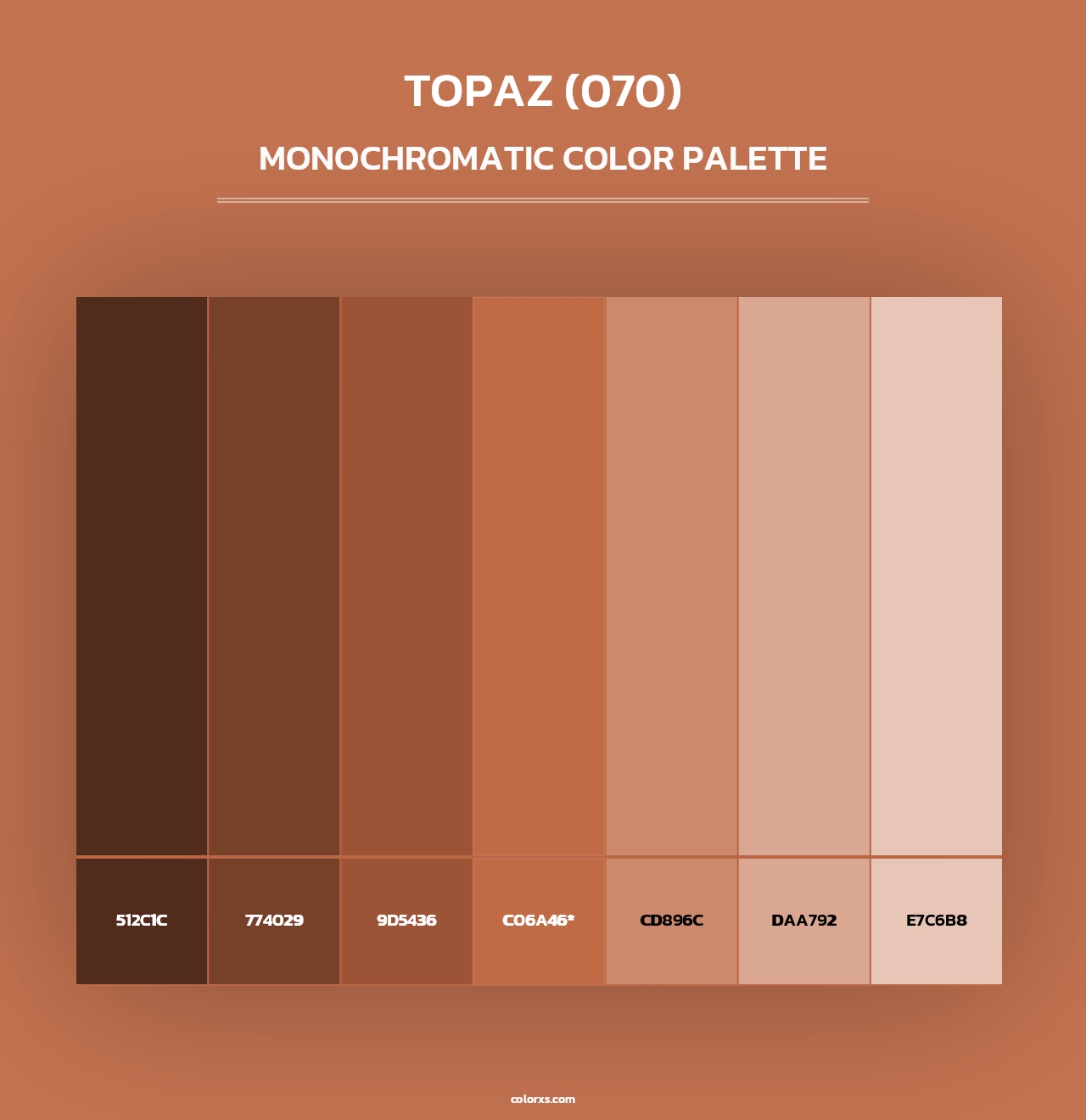 Topaz (070) - Monochromatic Color Palette