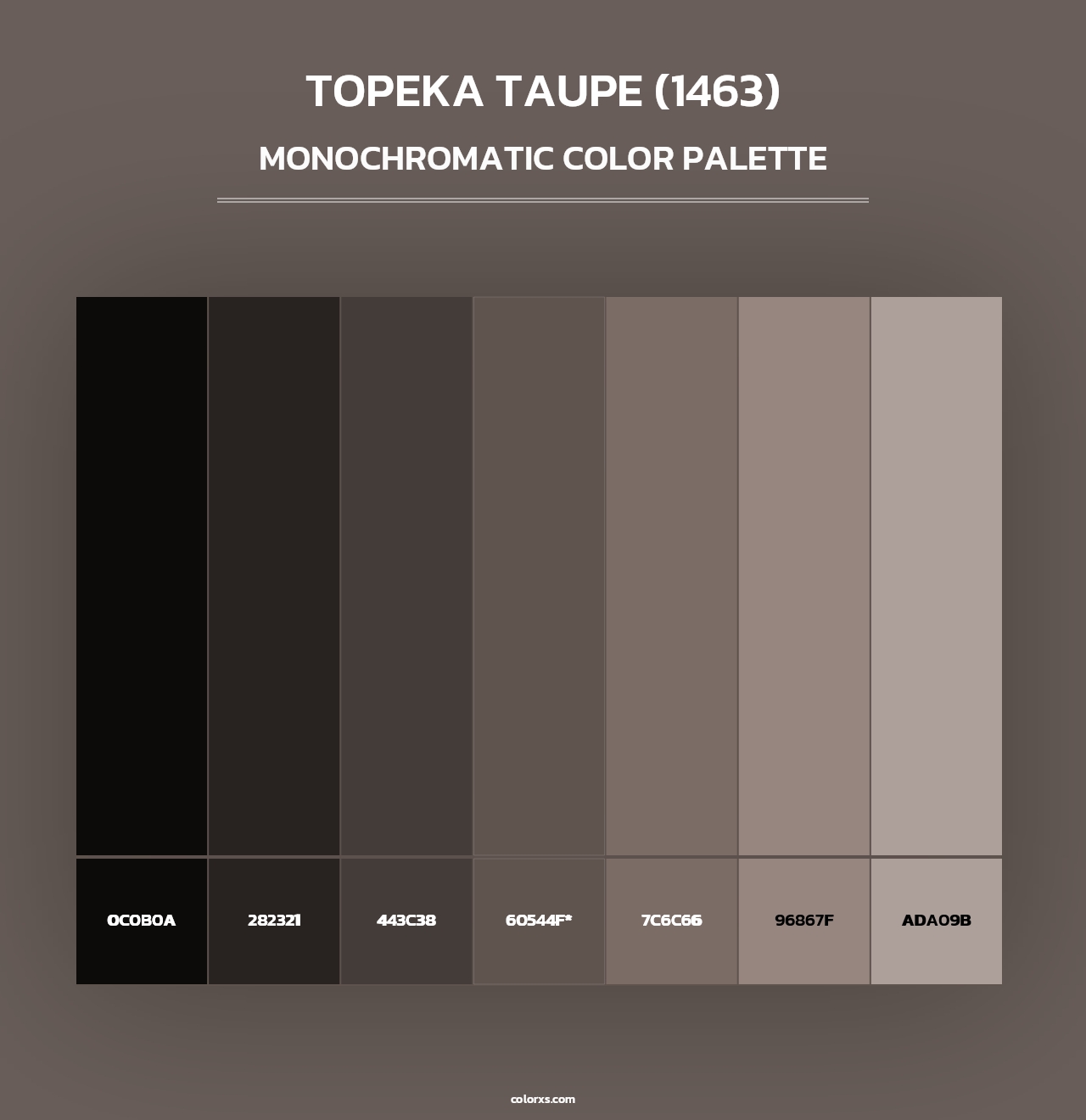 Topeka Taupe (1463) - Monochromatic Color Palette