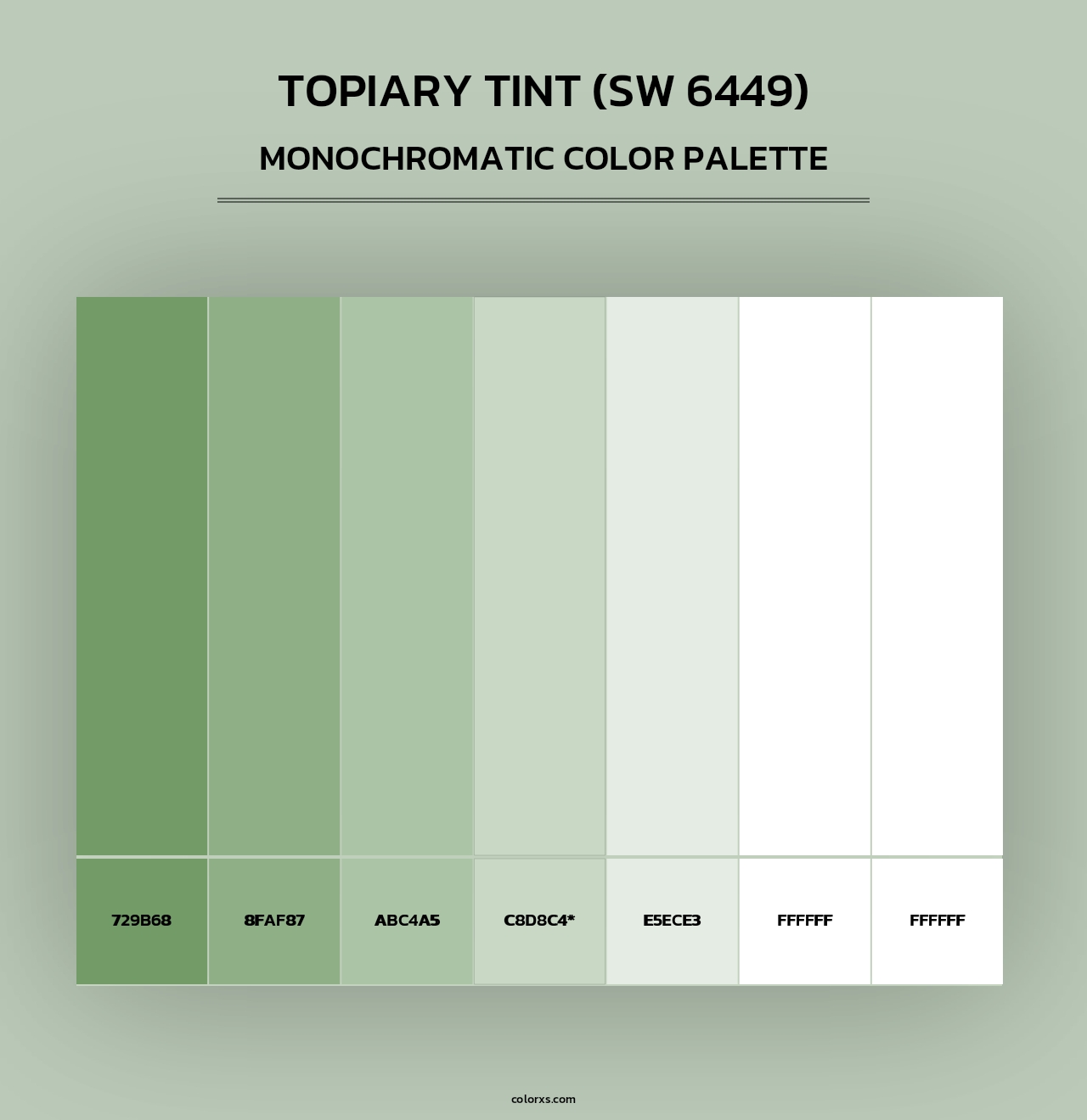 Topiary Tint (SW 6449) - Monochromatic Color Palette