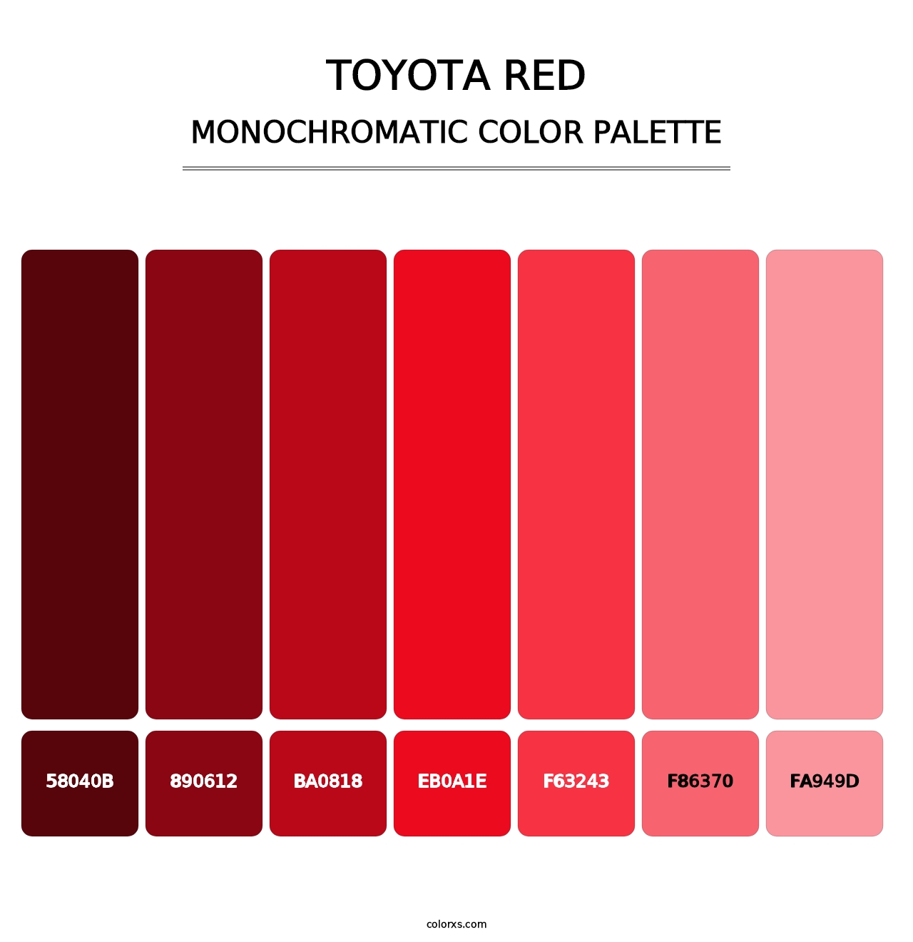 Toyota Red - Monochromatic Color Palette