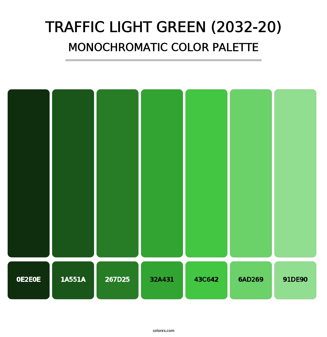 Traffic Light Green (2032-20) - Monochromatic Color Palette