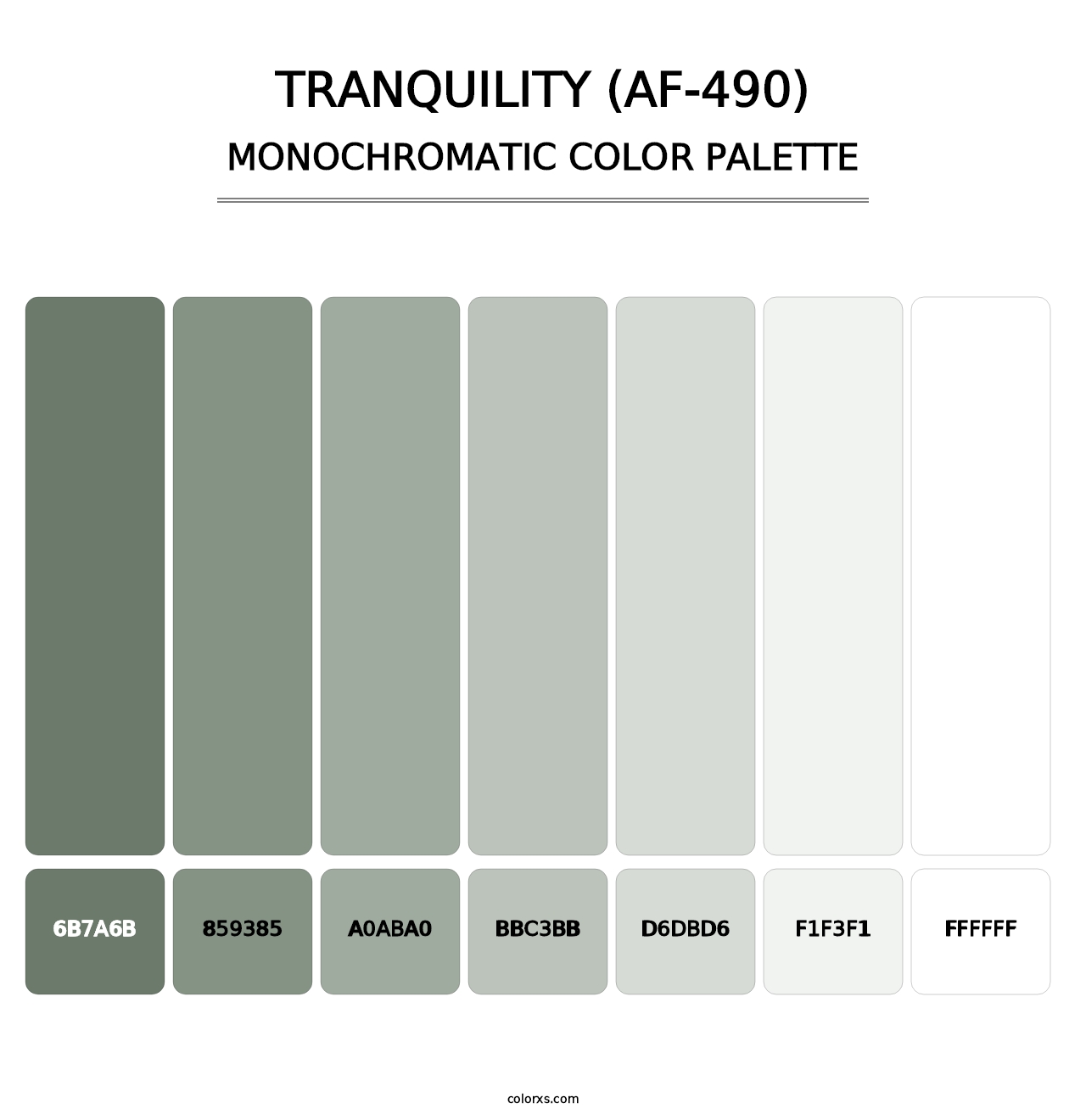 Tranquility (AF-490) - Monochromatic Color Palette