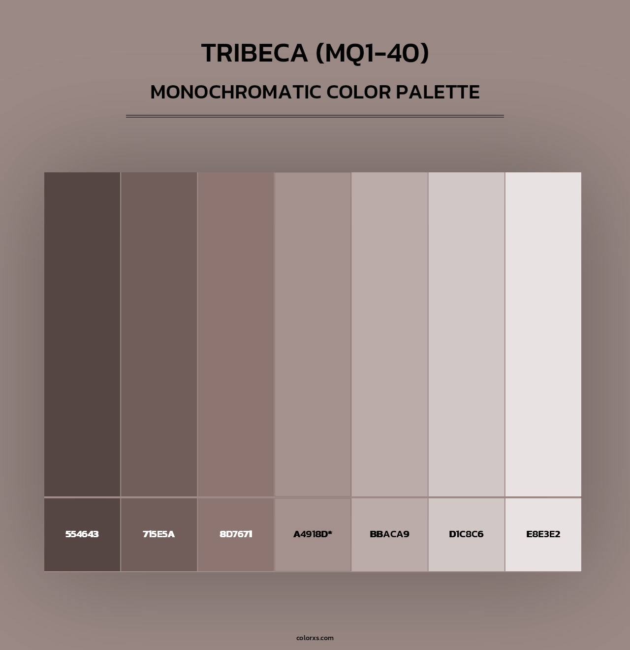 Tribeca (MQ1-40) - Monochromatic Color Palette