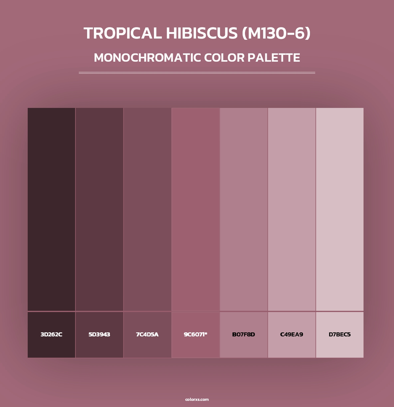 Tropical Hibiscus (M130-6) - Monochromatic Color Palette