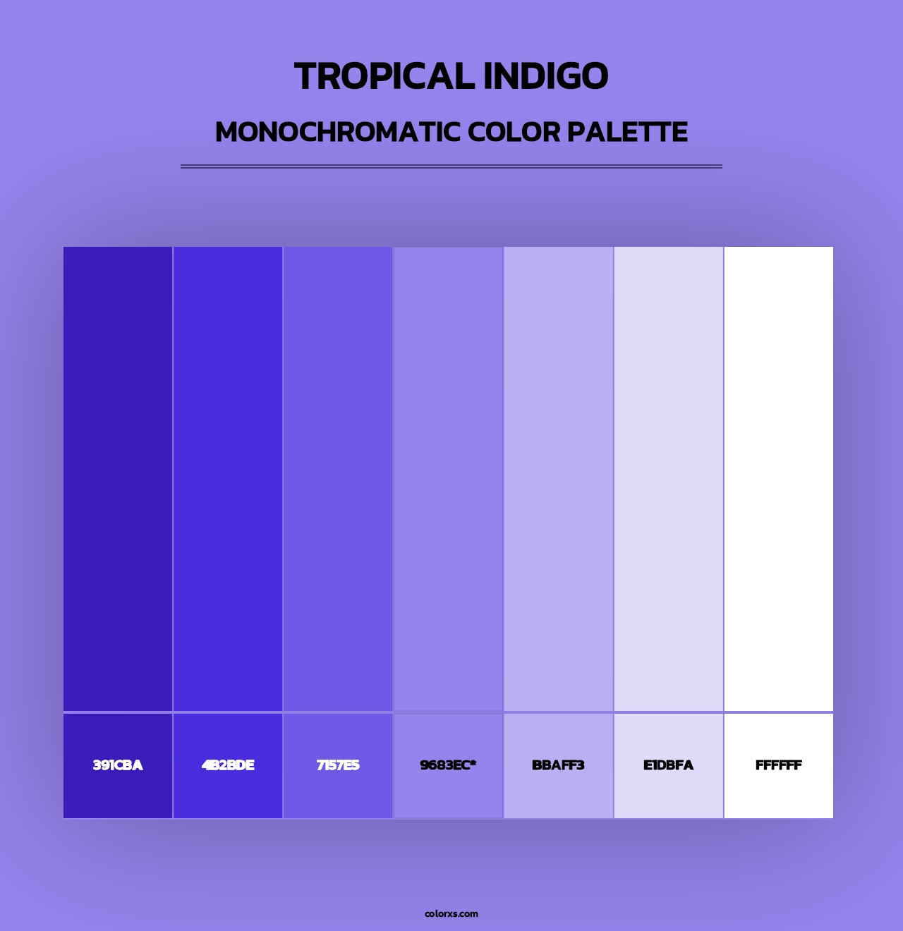 Tropical Indigo - Monochromatic Color Palette