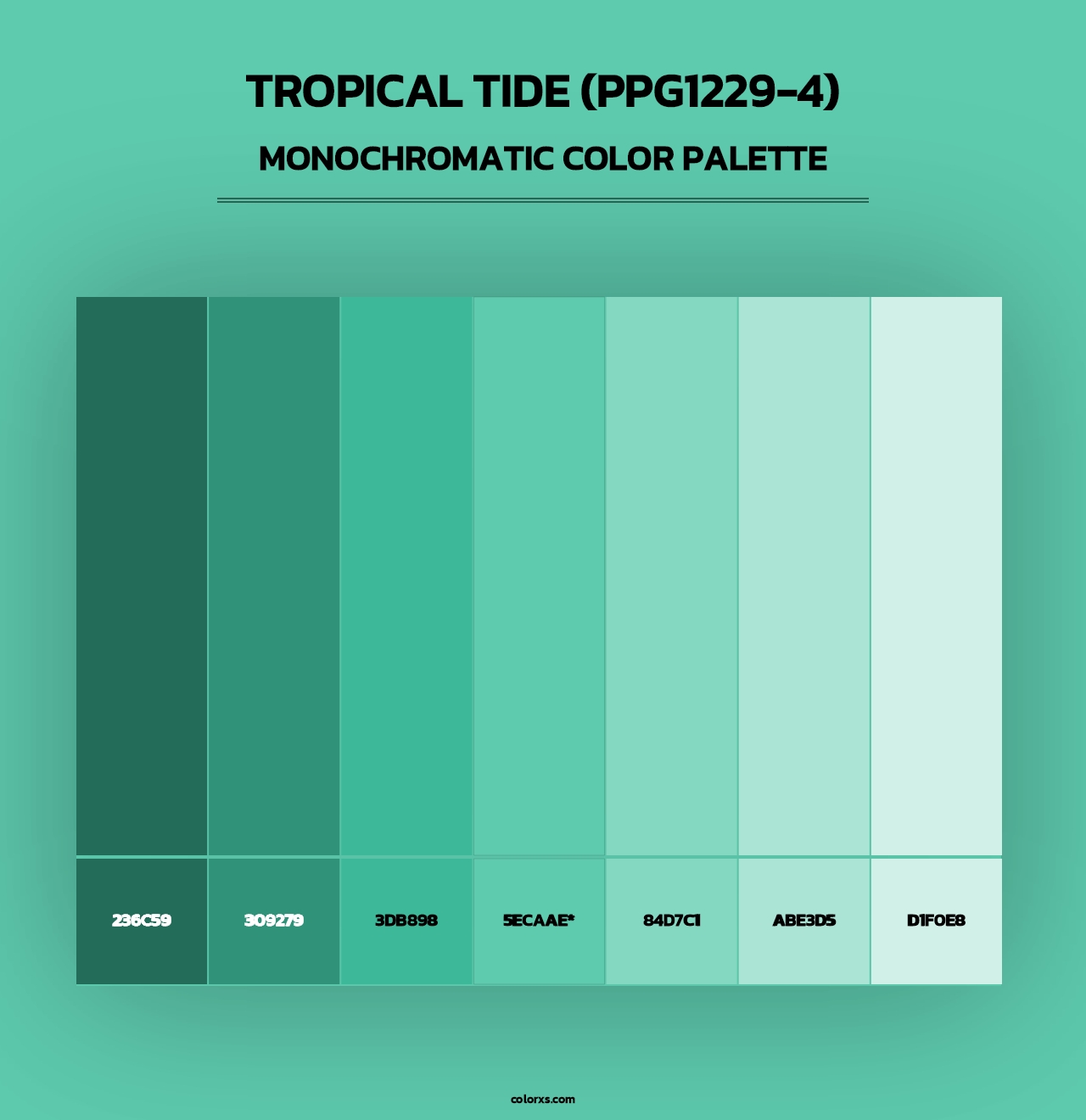 Tropical Tide (PPG1229-4) - Monochromatic Color Palette