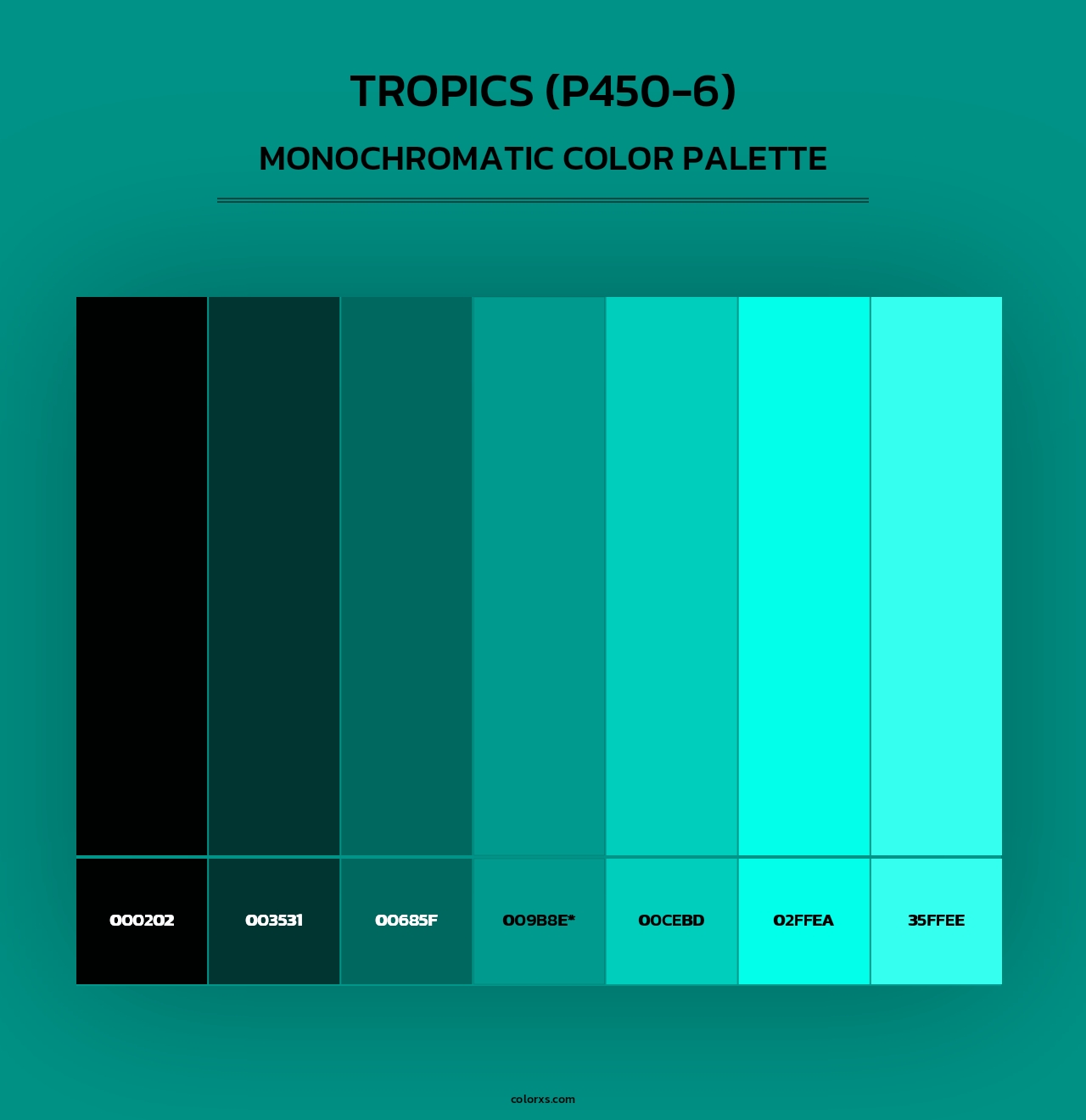 Tropics (P450-6) - Monochromatic Color Palette
