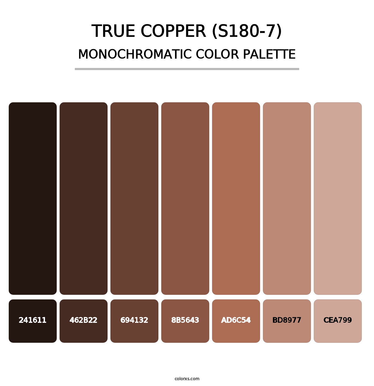 True Copper (S180-7) - Monochromatic Color Palette