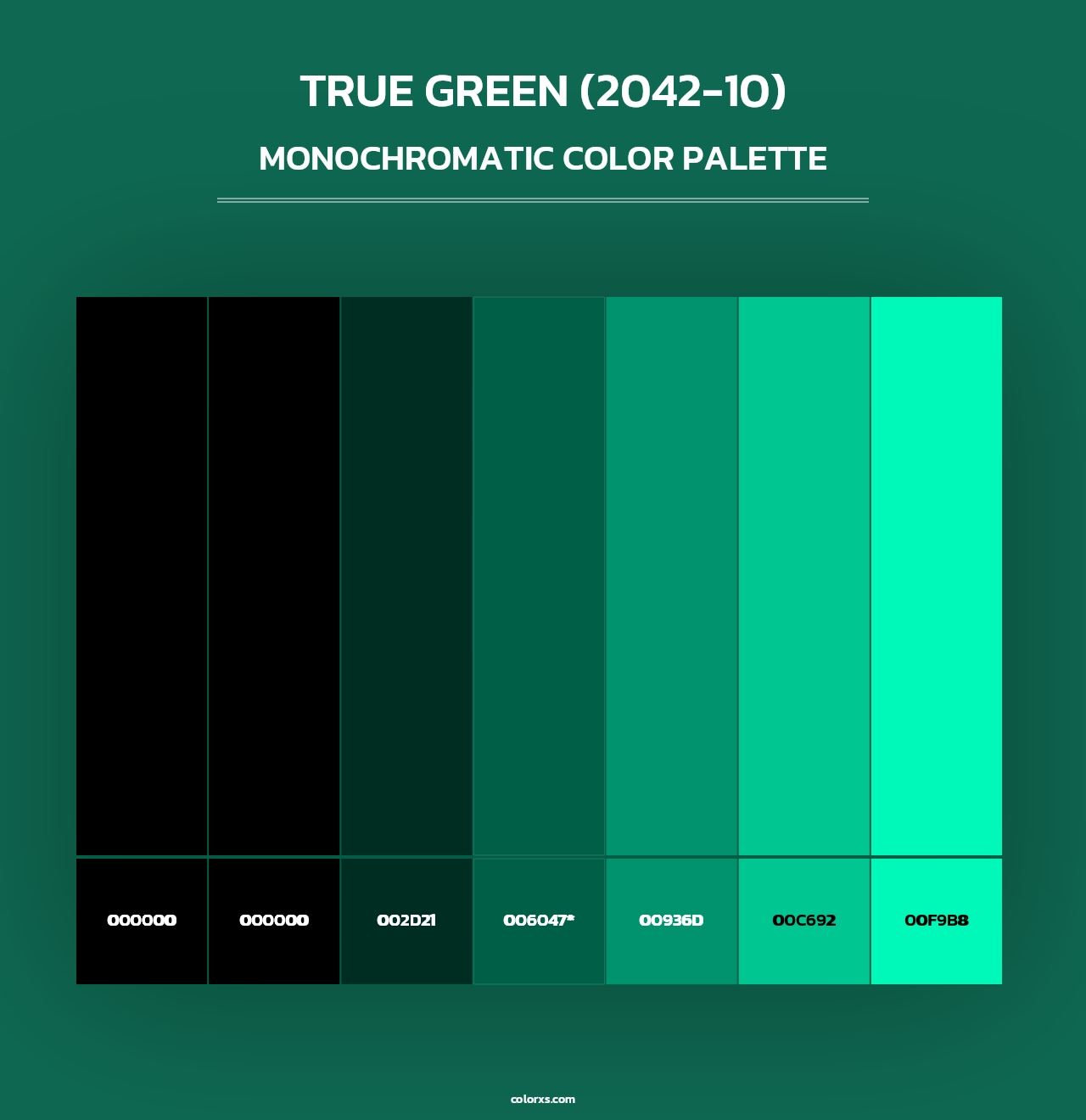 True Green (2042-10) - Monochromatic Color Palette
