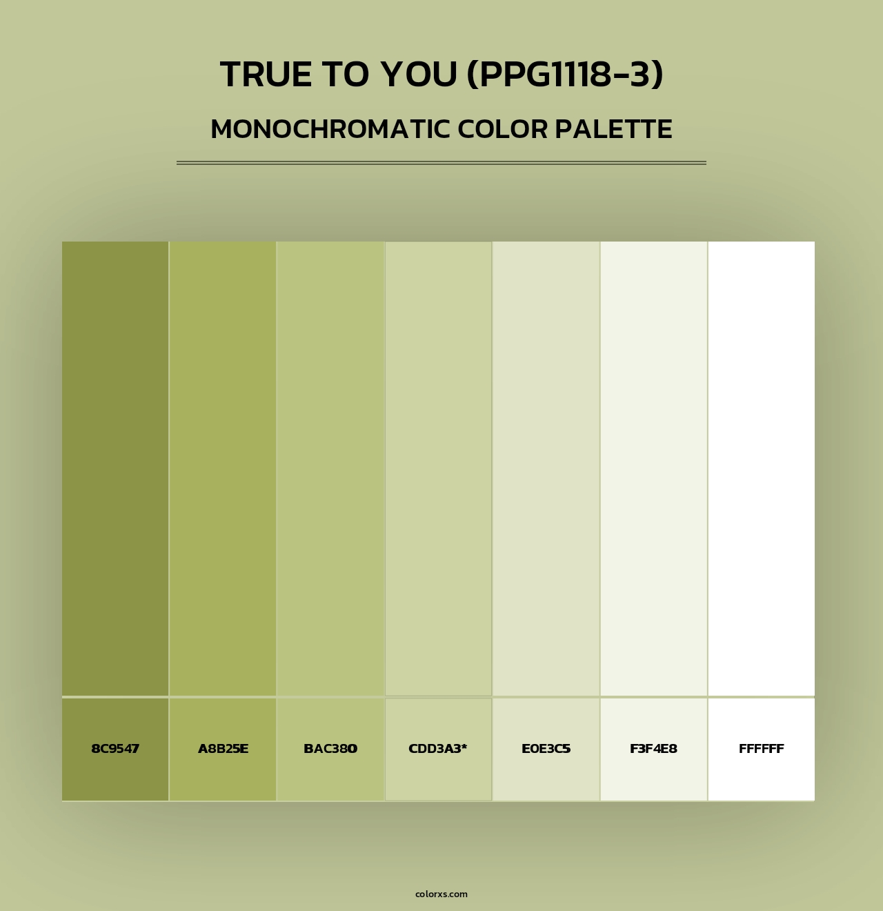 True To You (PPG1118-3) - Monochromatic Color Palette