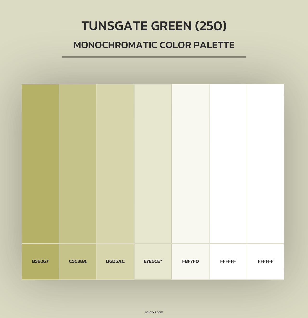 Tunsgate Green (250) - Monochromatic Color Palette
