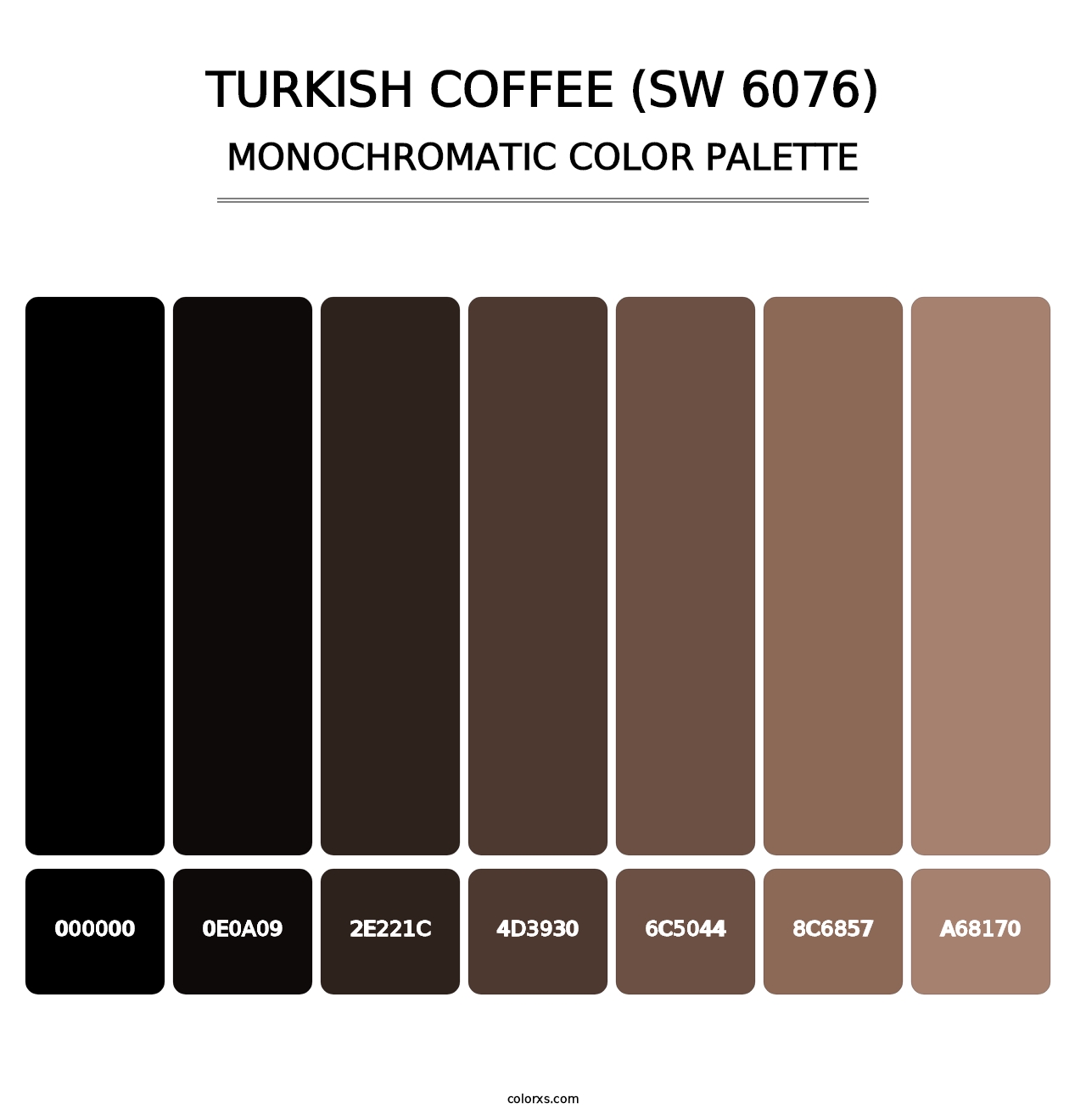 Turkish Coffee (SW 6076) - Monochromatic Color Palette