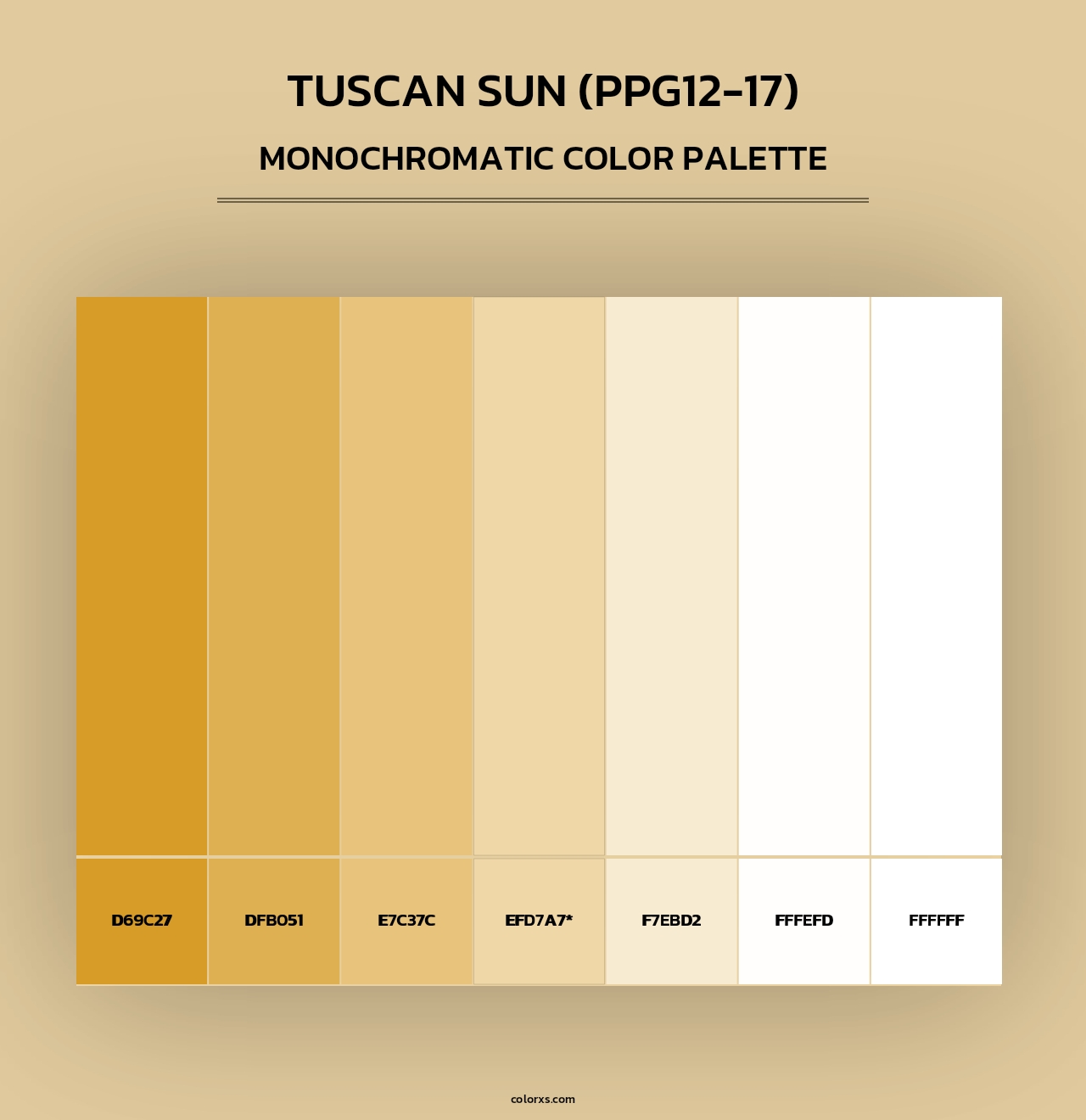 Tuscan Sun (PPG12-17) - Monochromatic Color Palette