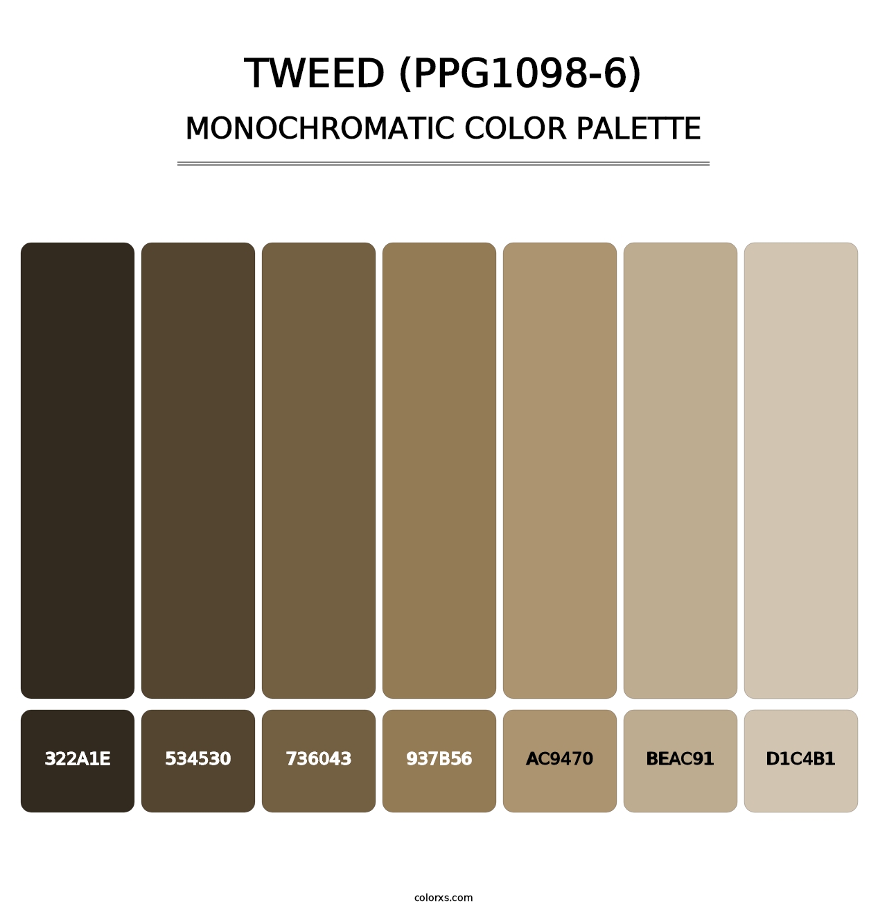 Tweed (PPG1098-6) - Monochromatic Color Palette