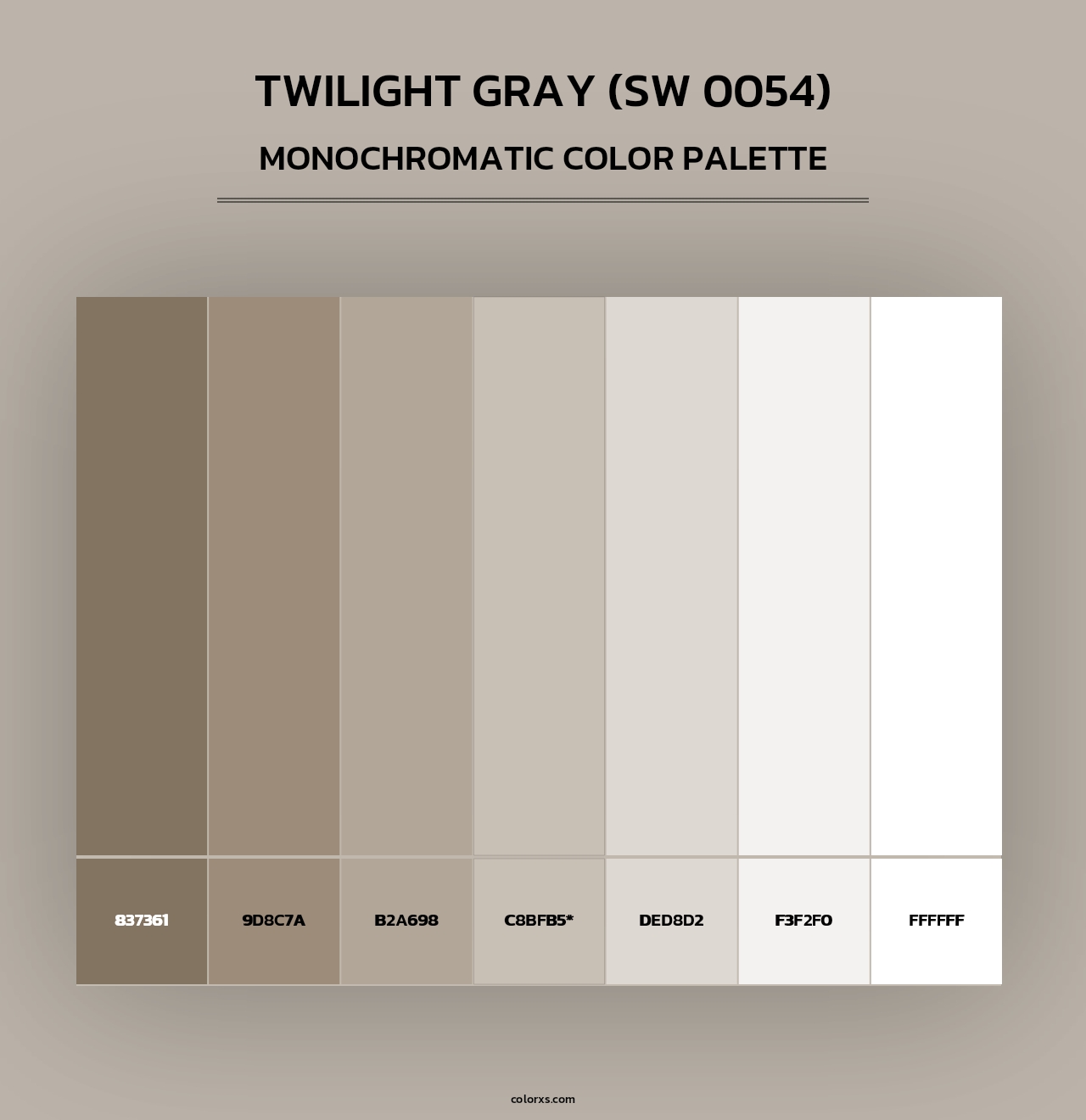 Twilight Gray (SW 0054) - Monochromatic Color Palette