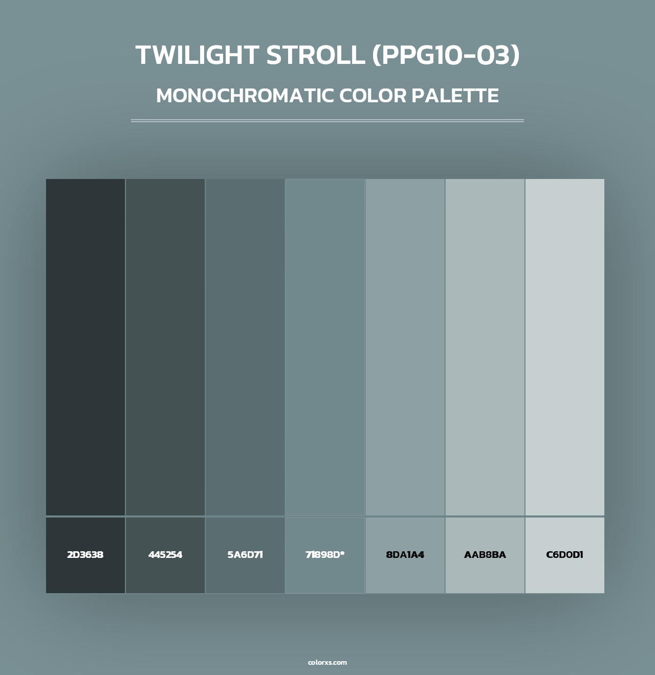 Twilight Stroll (PPG10-03) - Monochromatic Color Palette