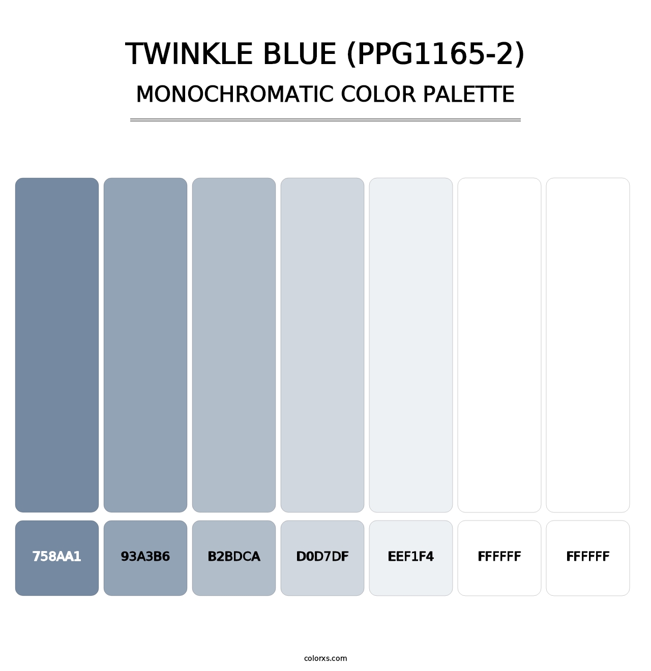 Twinkle Blue (PPG1165-2) - Monochromatic Color Palette
