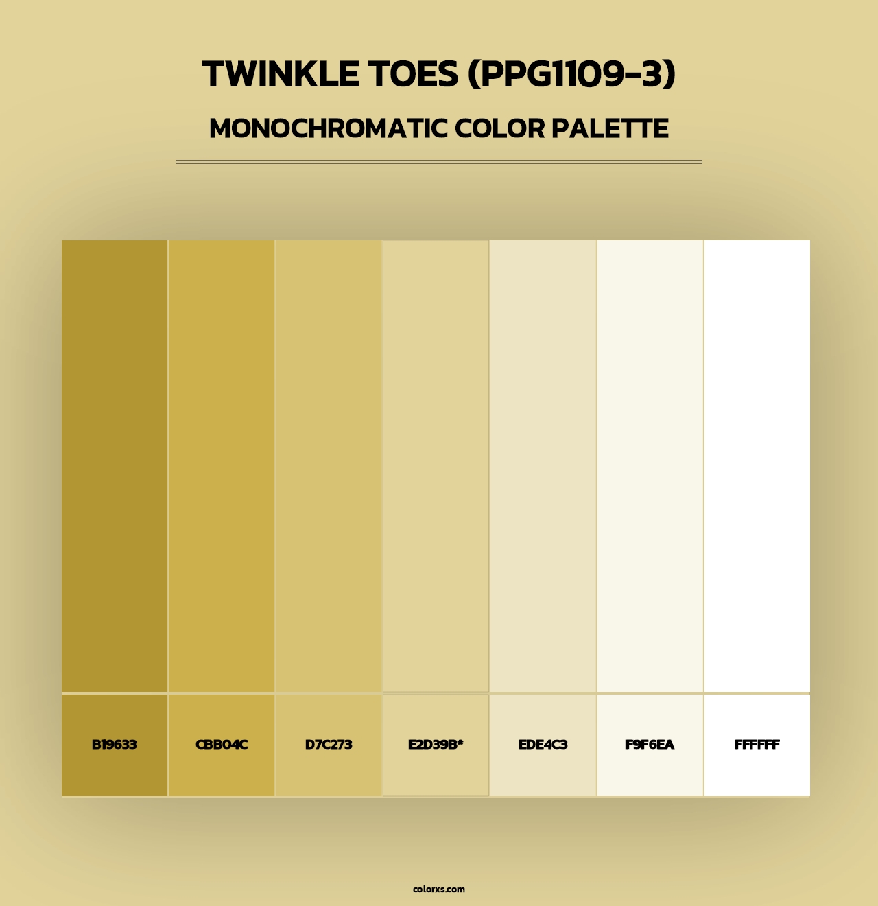 Twinkle Toes (PPG1109-3) - Monochromatic Color Palette