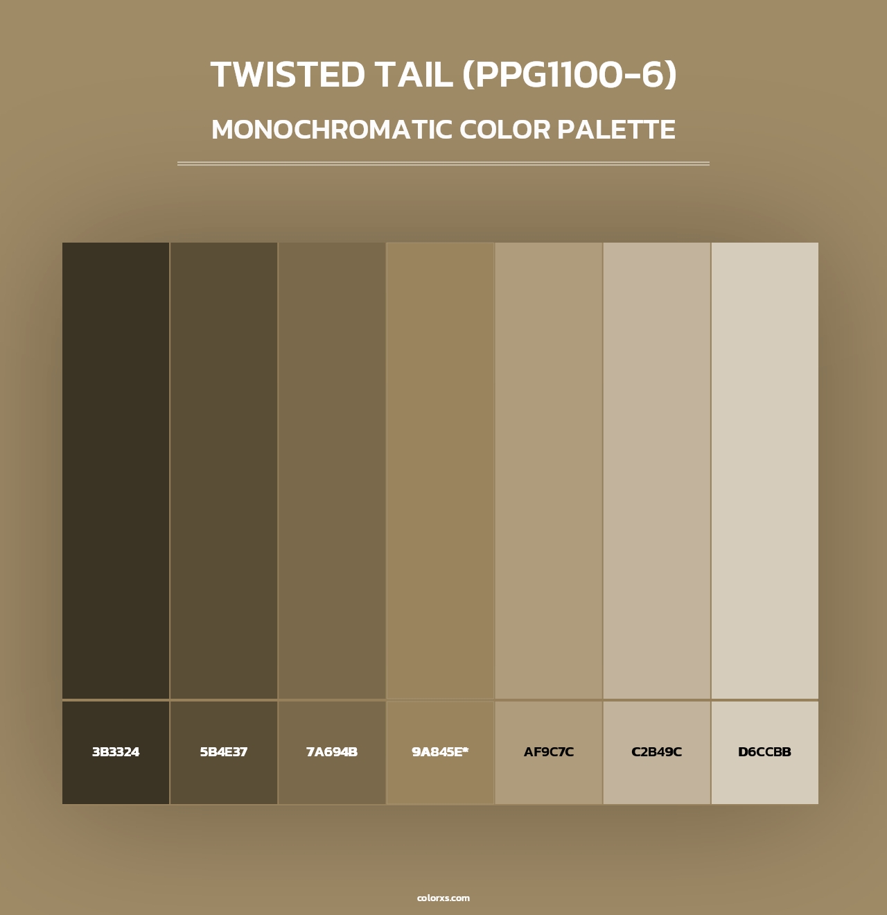 Twisted Tail (PPG1100-6) - Monochromatic Color Palette
