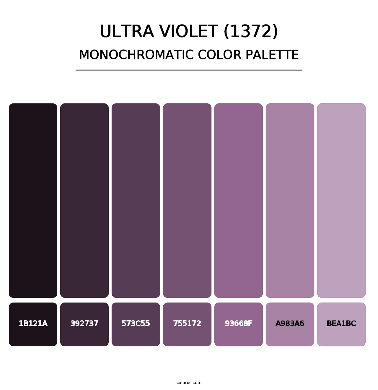 Ultra Violet (1372) - Monochromatic Color Palette