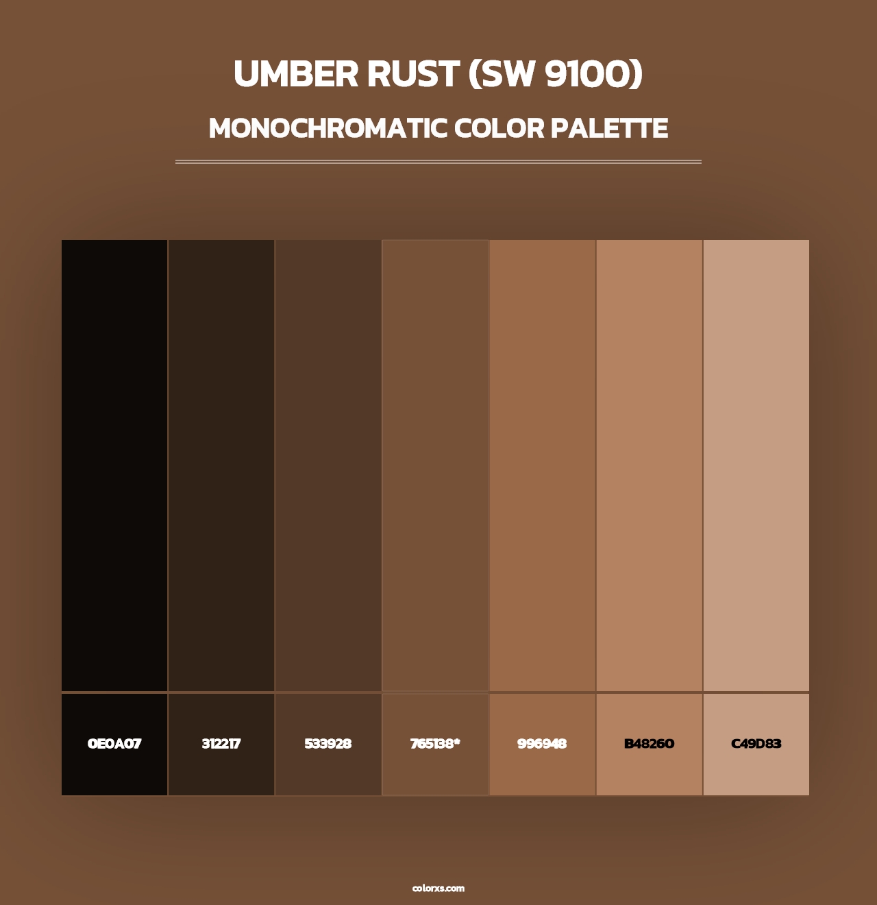 Umber Rust (SW 9100) - Monochromatic Color Palette