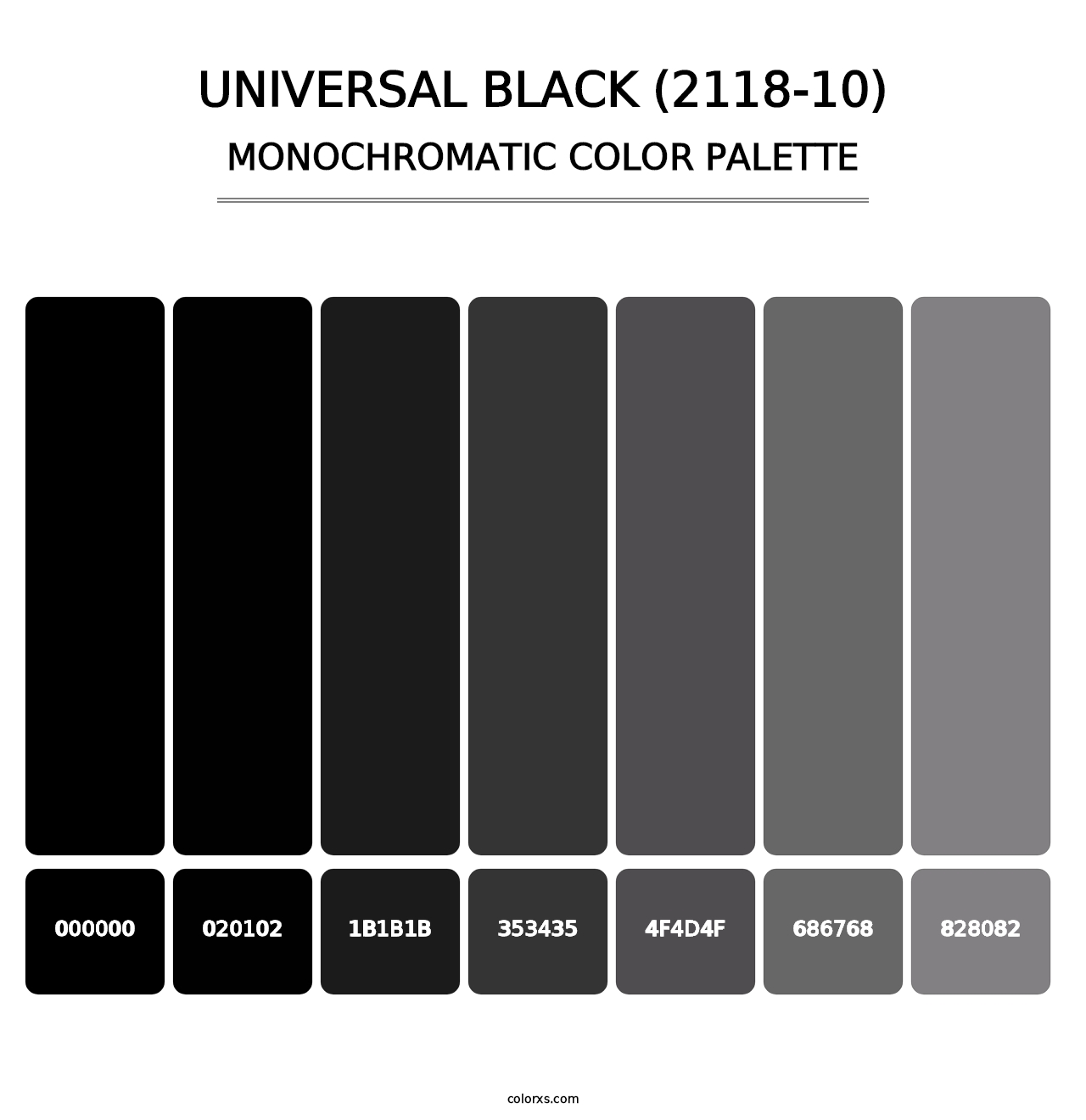 Universal Black (2118-10) - Monochromatic Color Palette
