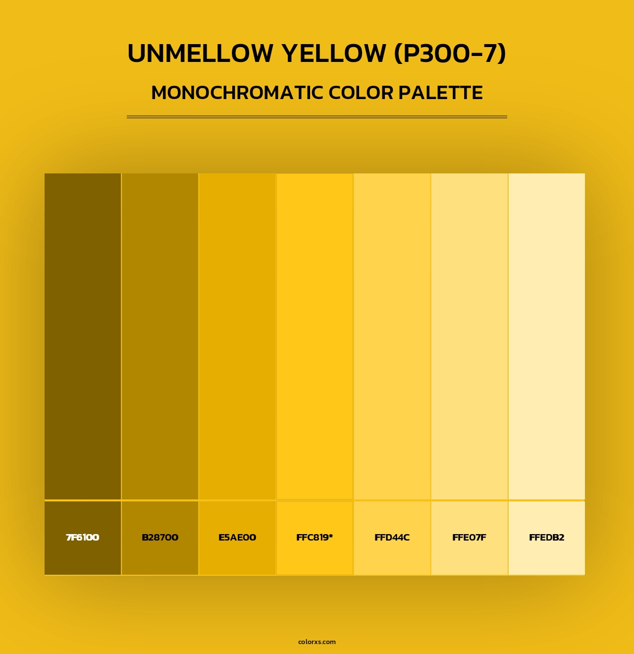 Unmellow Yellow (P300-7) - Monochromatic Color Palette