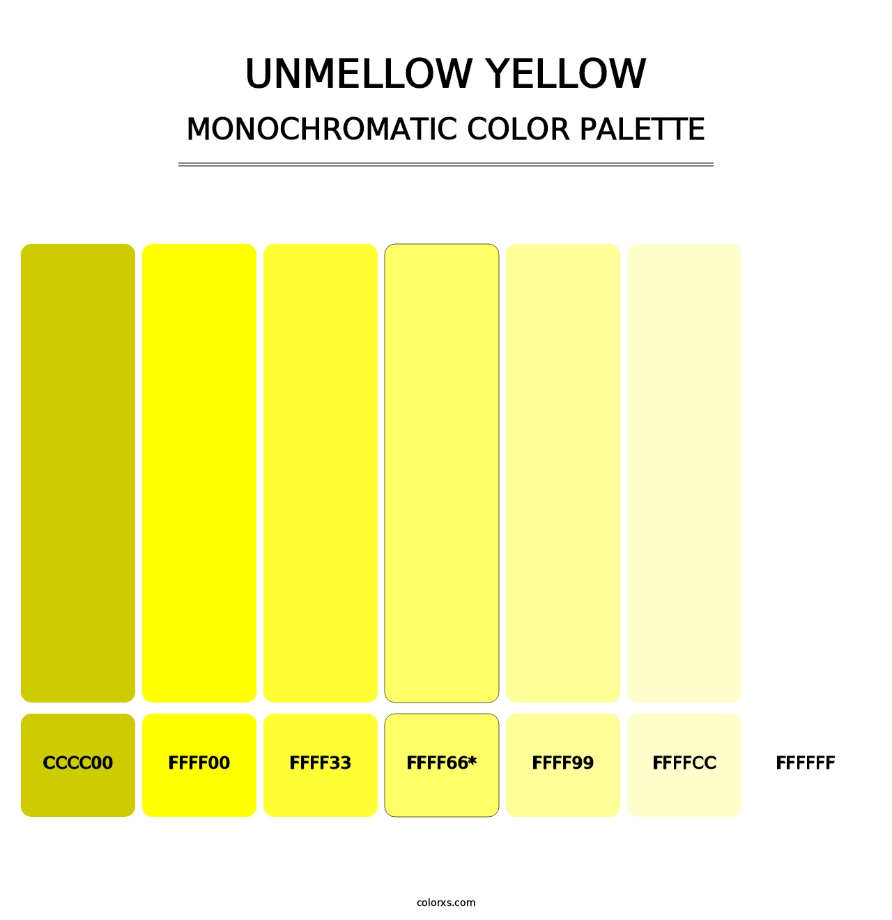Unmellow Yellow - Monochromatic Color Palette