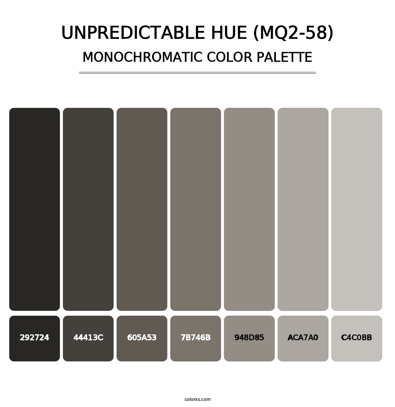 Unpredictable Hue (MQ2-58) - Monochromatic Color Palette