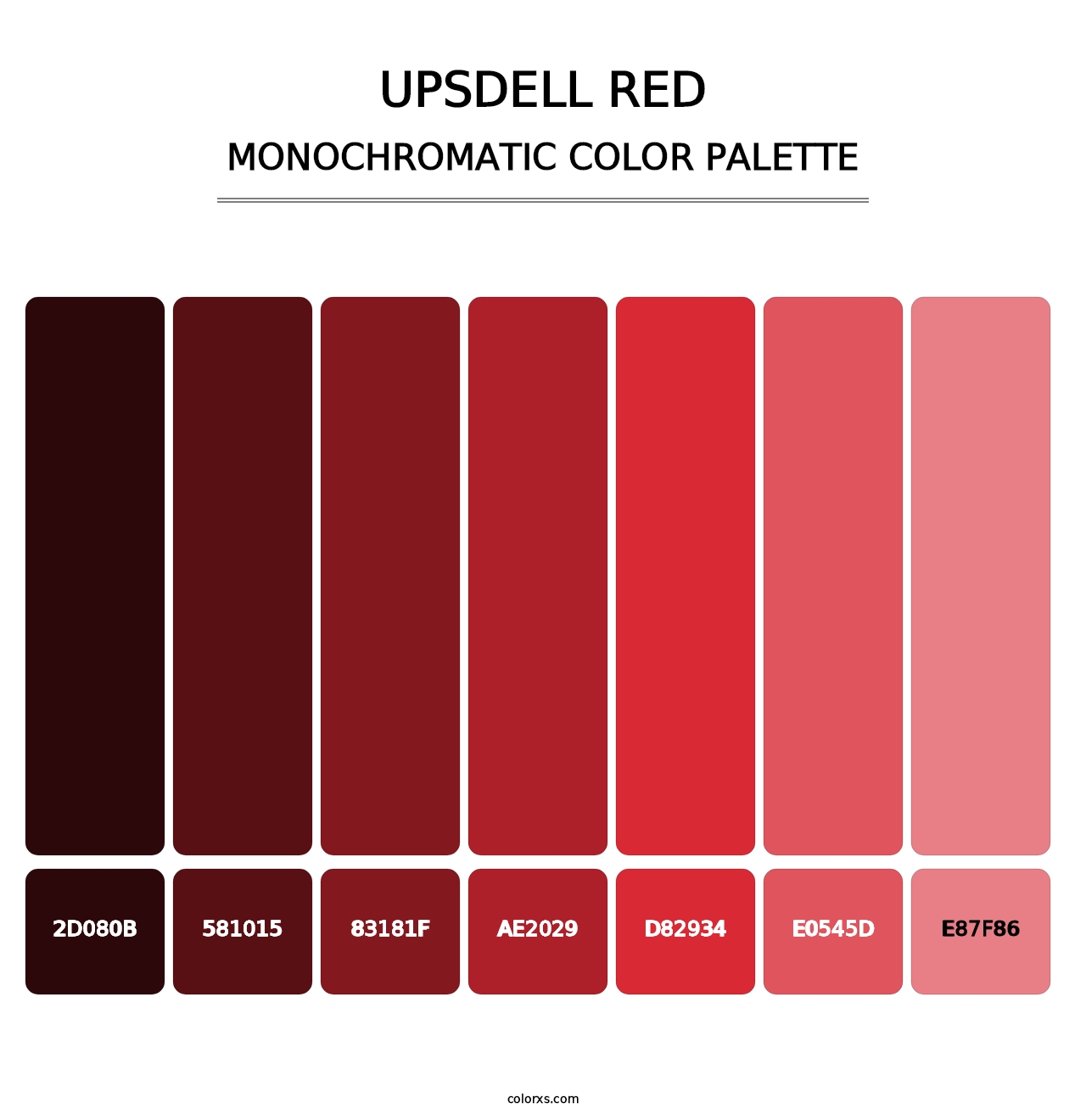 Upsdell Red - Monochromatic Color Palette