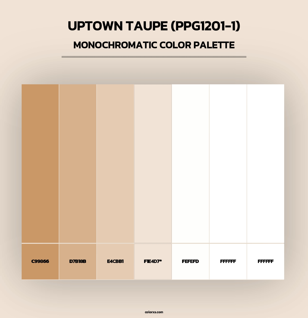 Uptown Taupe (PPG1201-1) - Monochromatic Color Palette