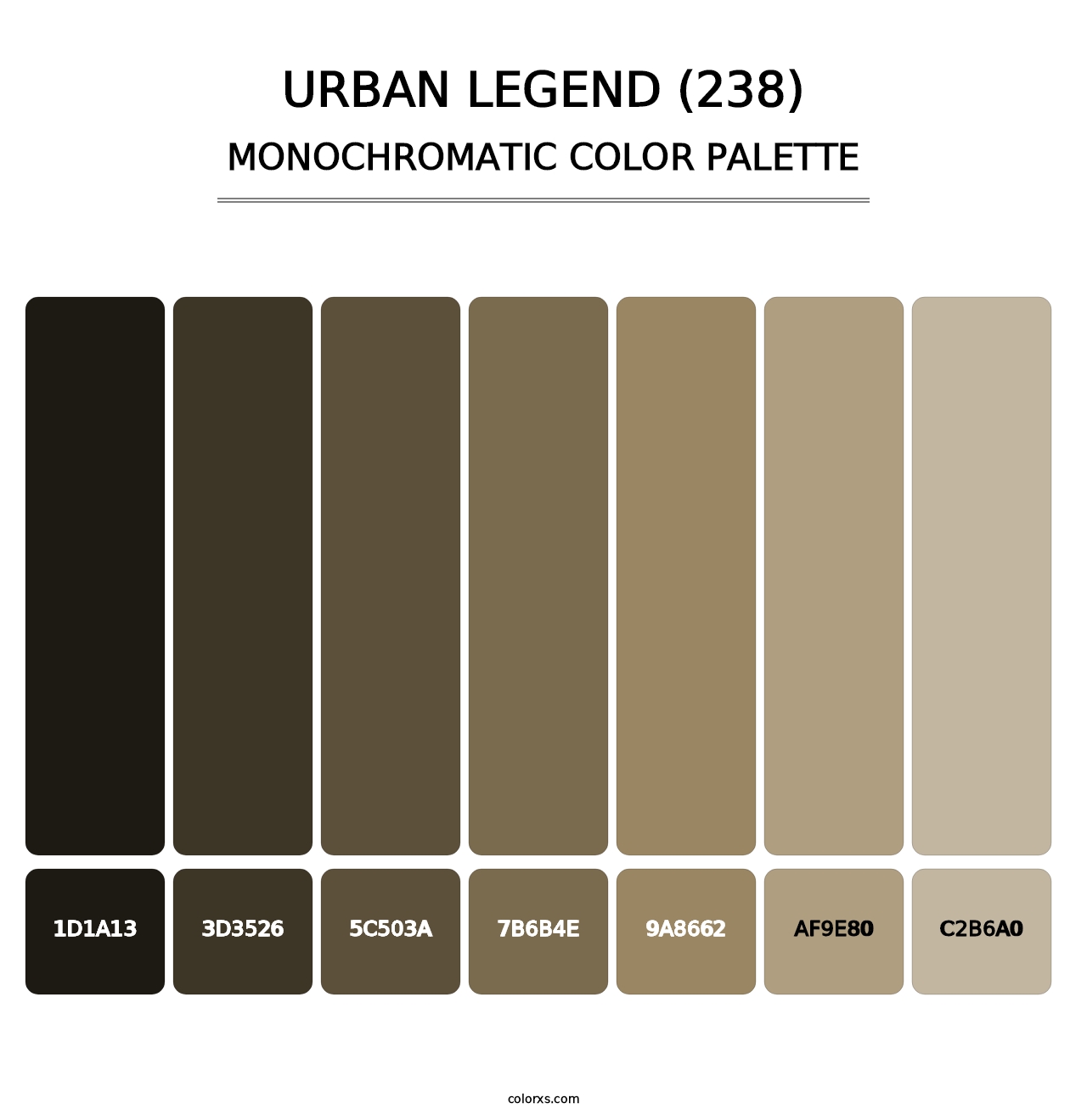 Urban Legend (238) - Monochromatic Color Palette
