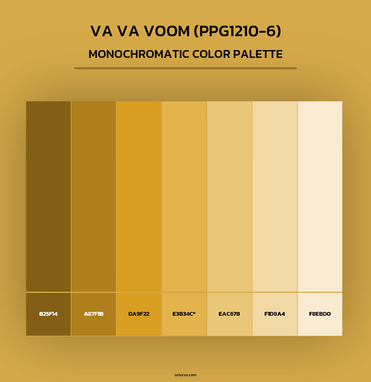Va Va Voom (PPG1210-6) - Monochromatic Color Palette