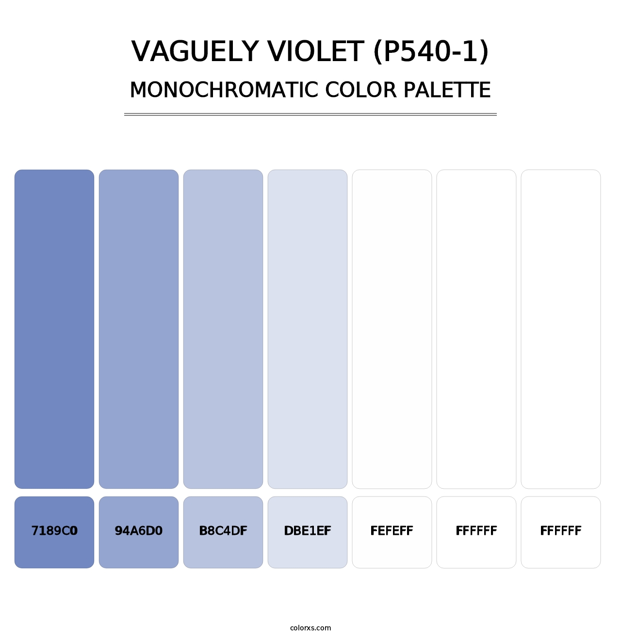 Vaguely Violet (P540-1) - Monochromatic Color Palette