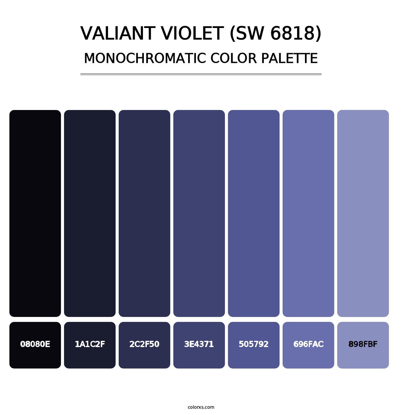 Valiant Violet (SW 6818) - Monochromatic Color Palette