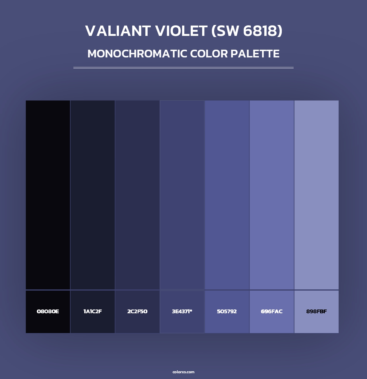 Valiant Violet (SW 6818) - Monochromatic Color Palette
