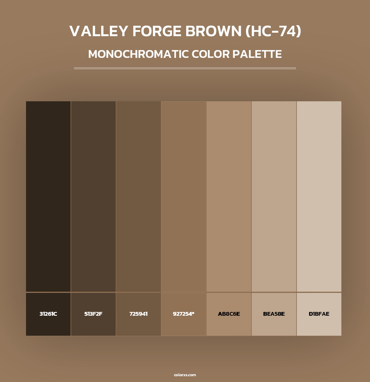 Valley Forge Brown (HC-74) - Monochromatic Color Palette