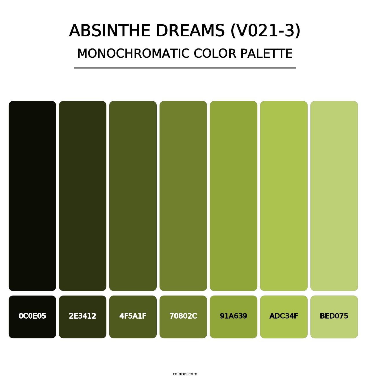 Absinthe Dreams (V021-3) - Monochromatic Color Palette