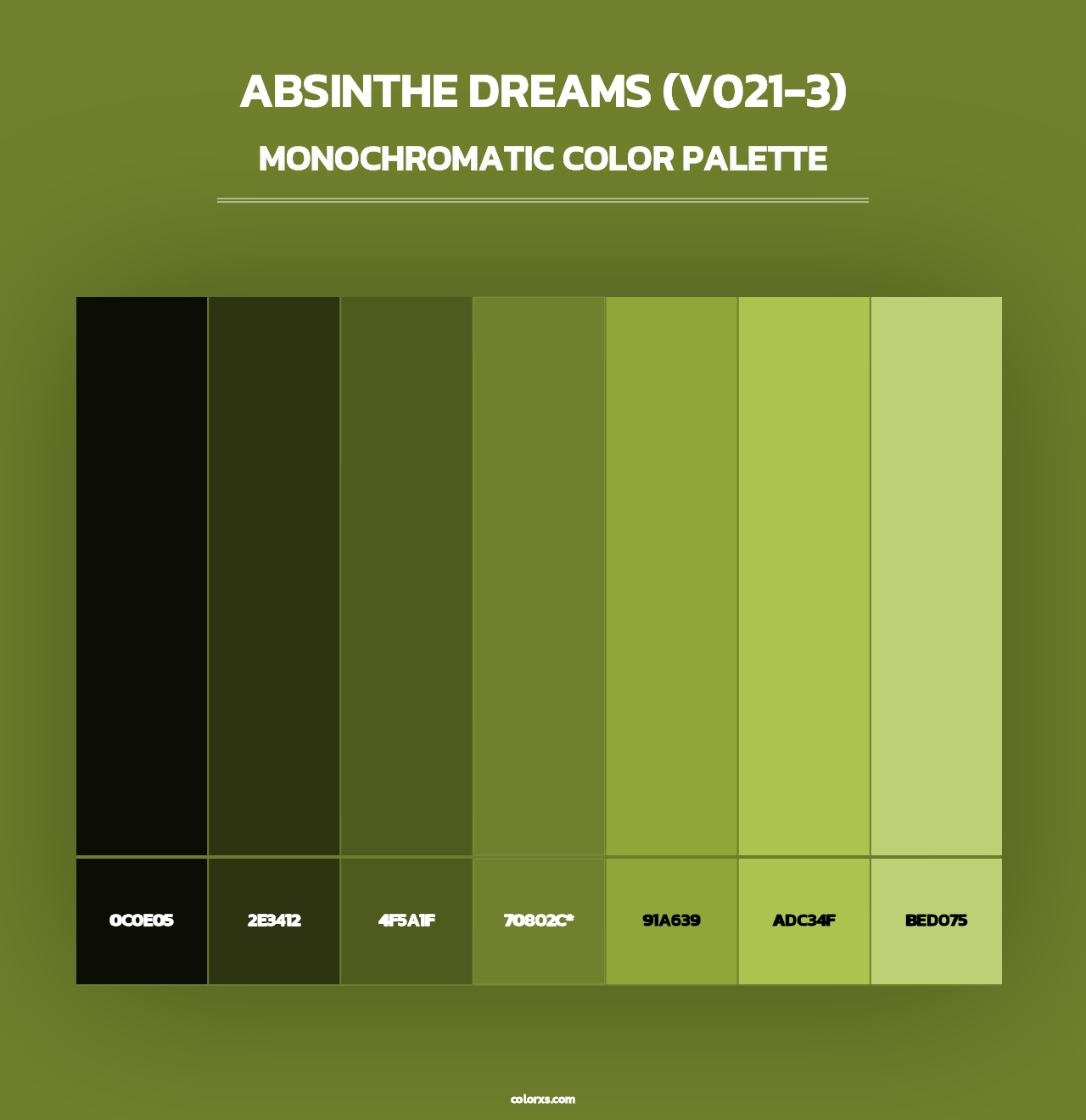 Absinthe Dreams (V021-3) - Monochromatic Color Palette