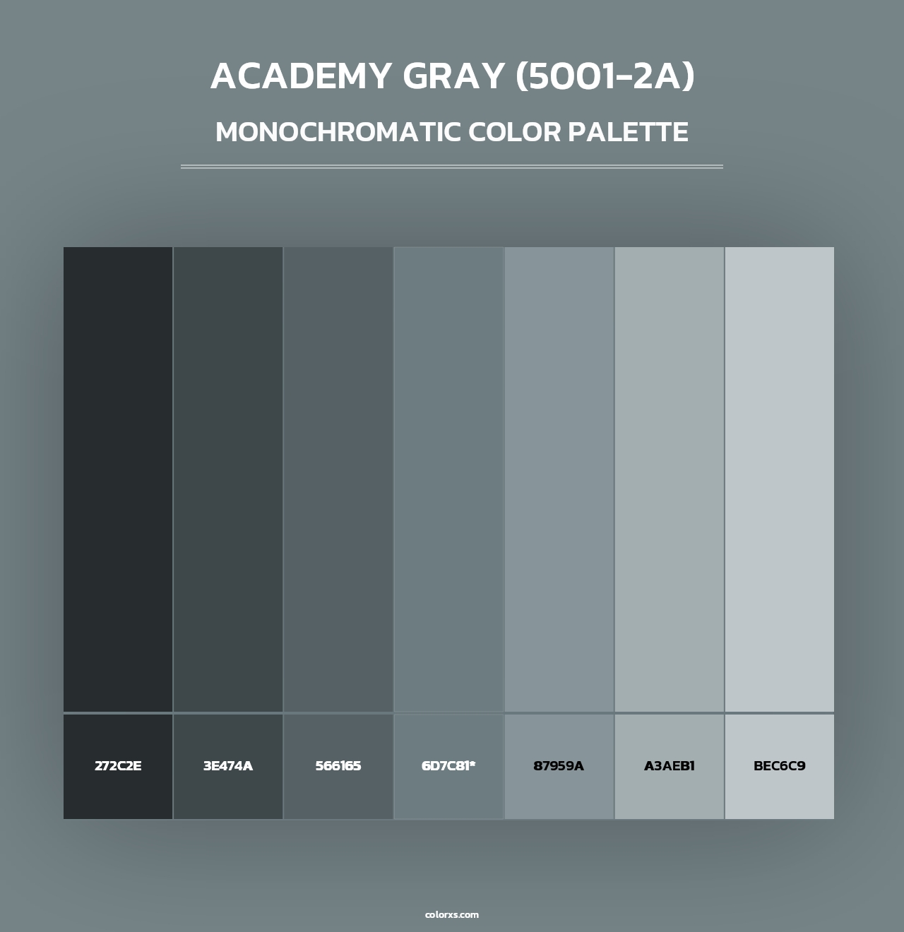 Academy Gray (5001-2A) - Monochromatic Color Palette