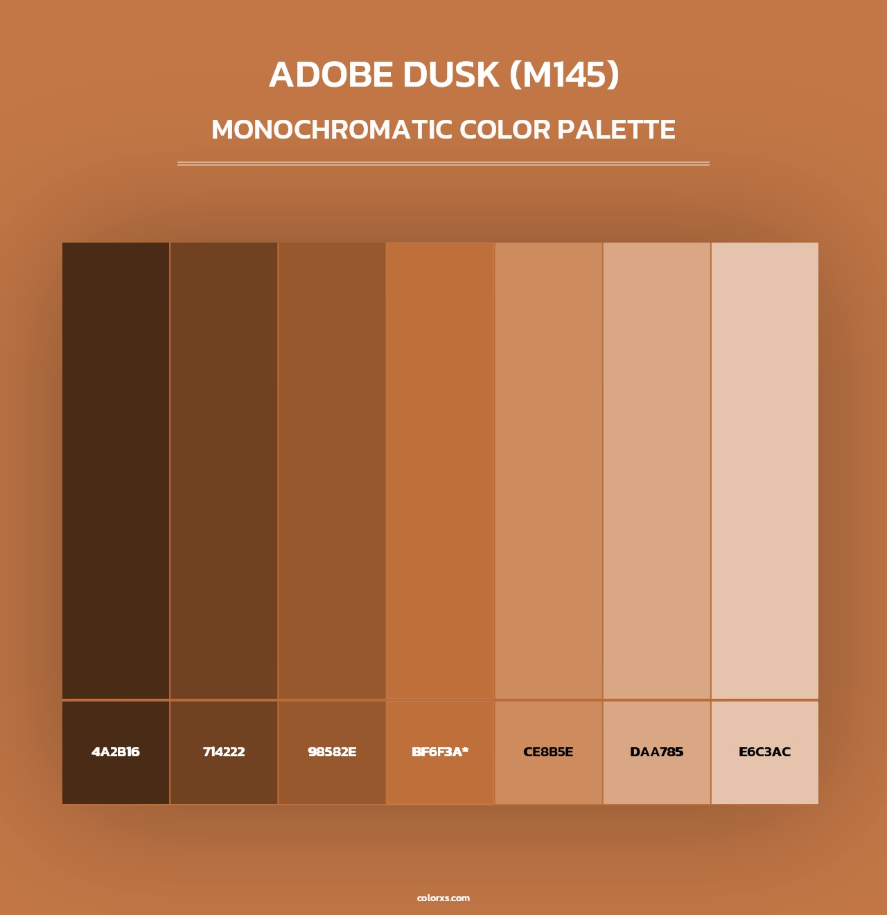 Adobe Dusk (M145) - Monochromatic Color Palette