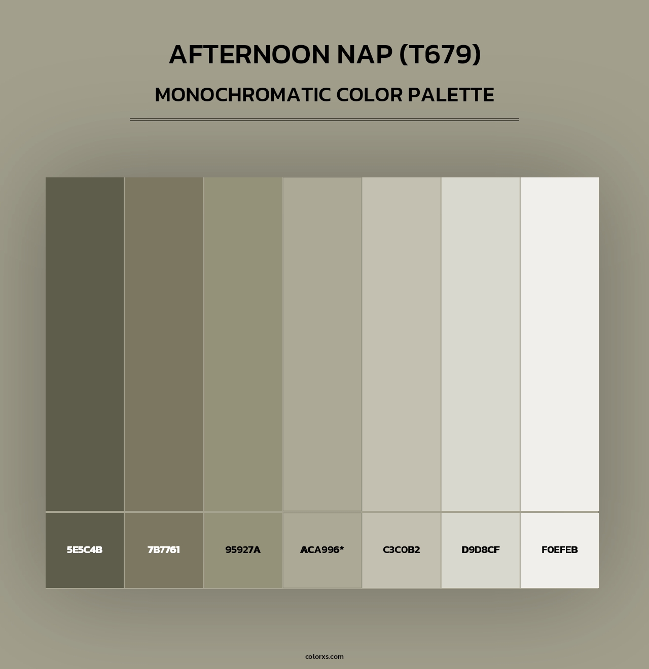 Afternoon Nap (T679) - Monochromatic Color Palette