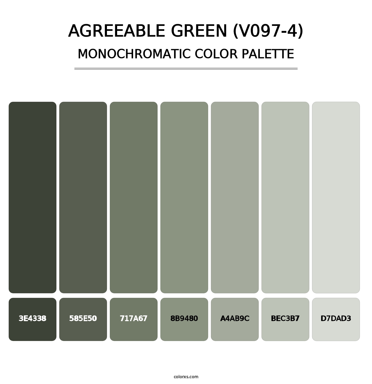 Agreeable Green (V097-4) - Monochromatic Color Palette