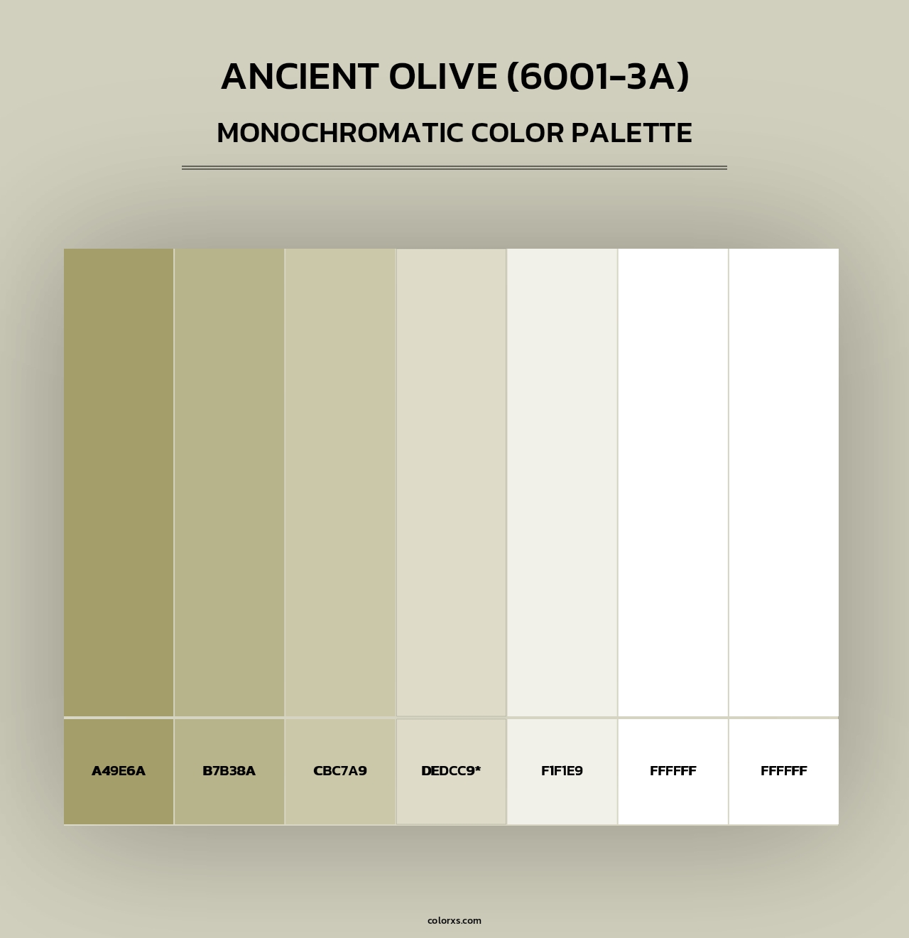 Ancient Olive (6001-3A) - Monochromatic Color Palette