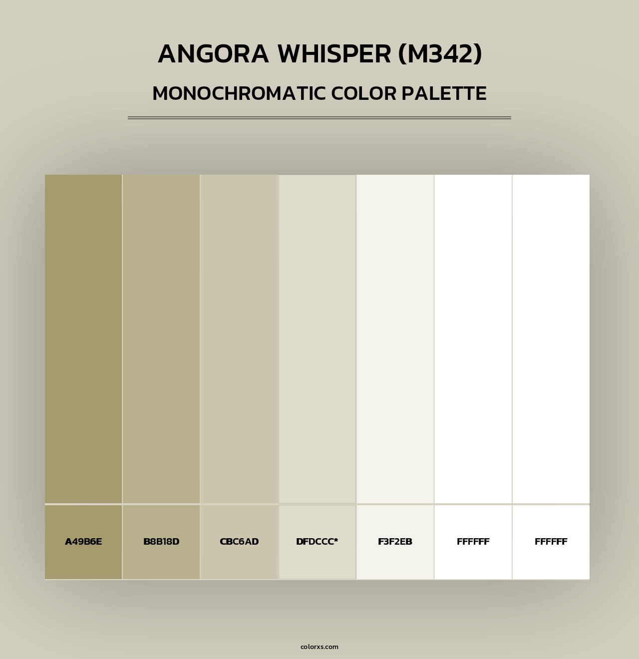 Angora Whisper (M342) - Monochromatic Color Palette