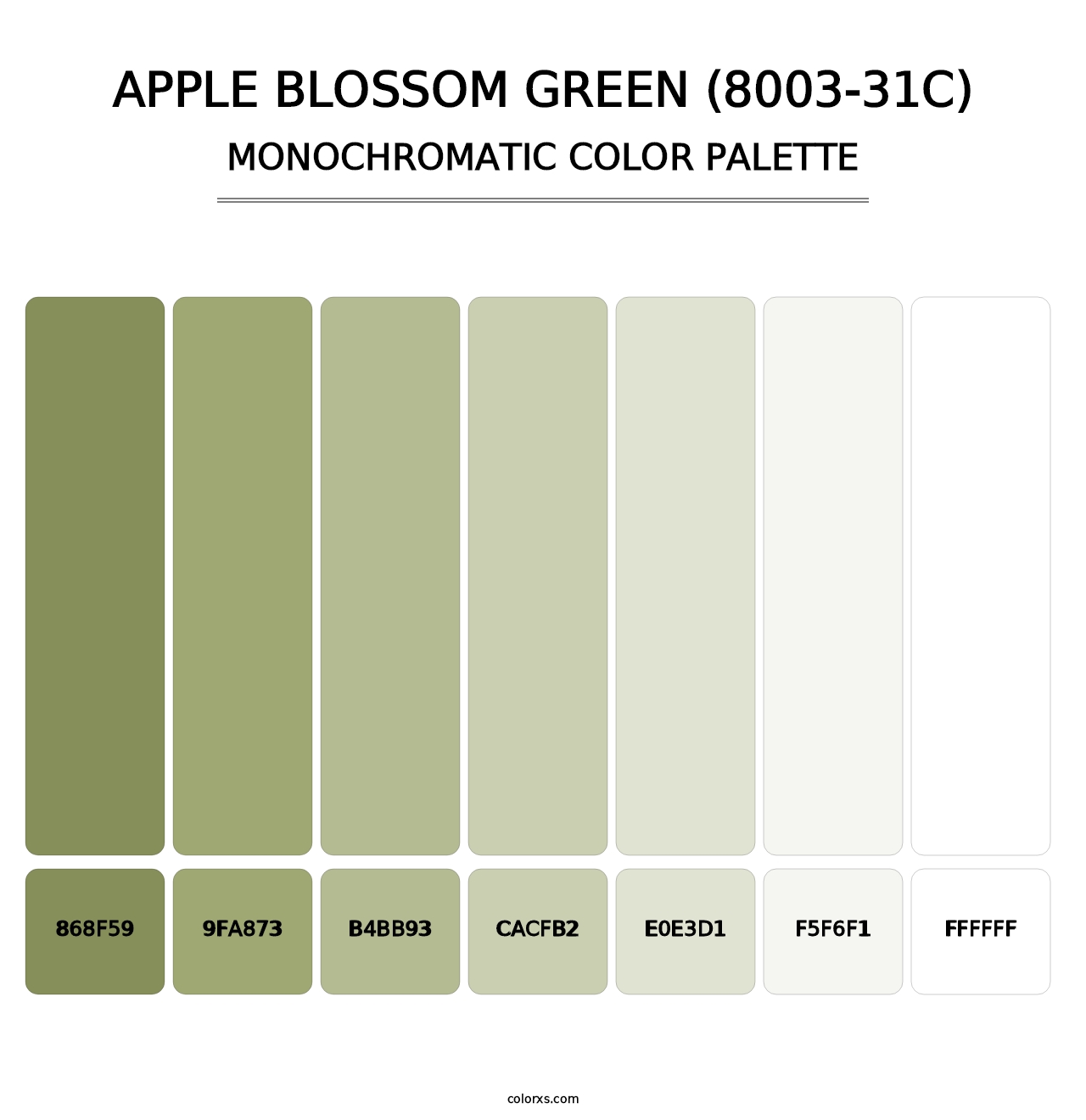 Apple Blossom Green (8003-31C) - Monochromatic Color Palette