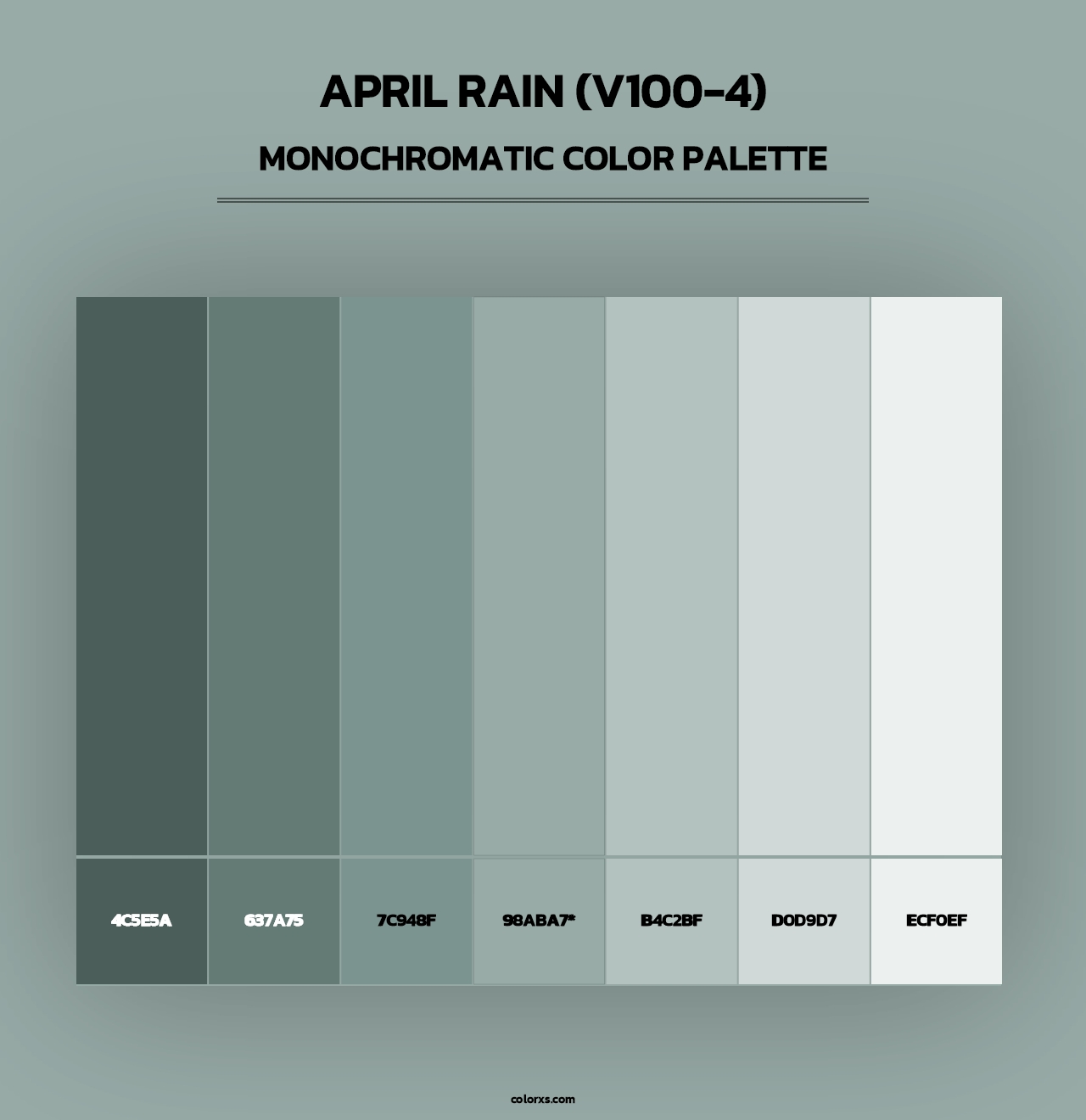April Rain (V100-4) - Monochromatic Color Palette