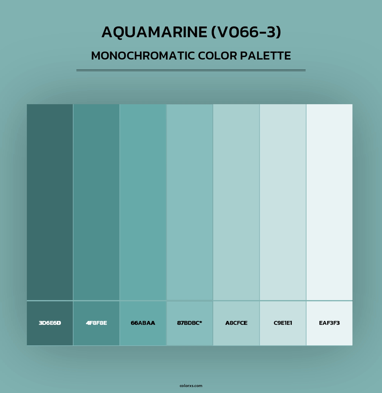 Aquamarine (V066-3) - Monochromatic Color Palette